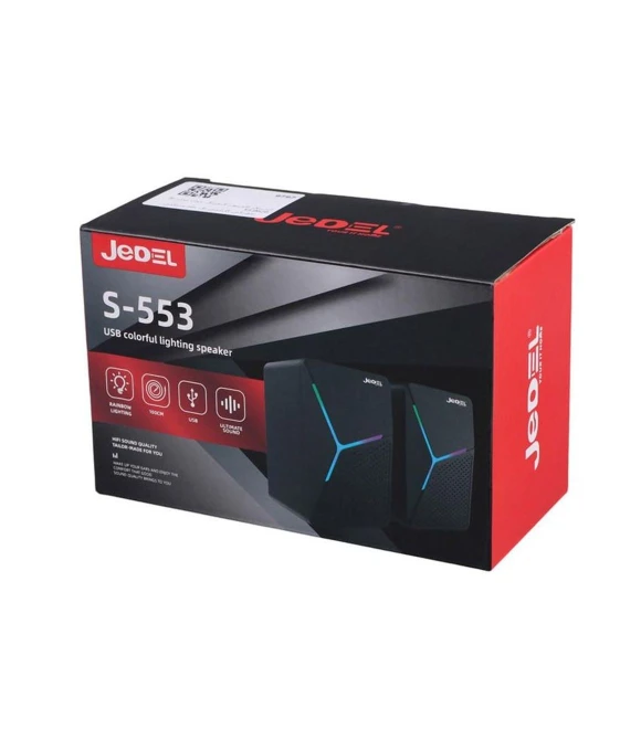 Jedel S-553 3-5mm TRS - USB Güç - Renkli Işıklı Hoparlör